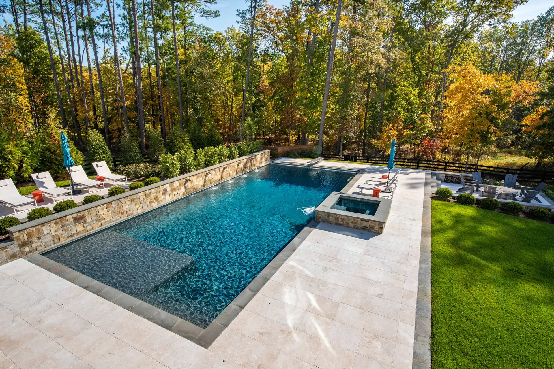 ariel view of pool