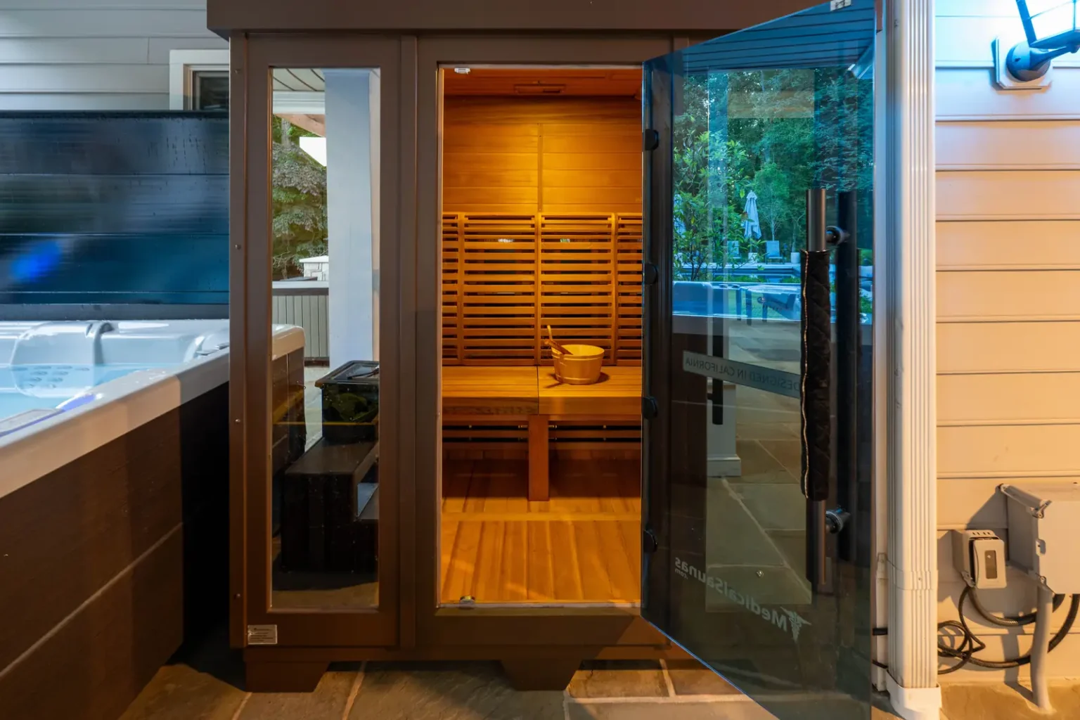 Backyard sauna and cold plunge retreat